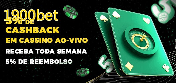 Promoções do cassino ao Vivo 1900bet